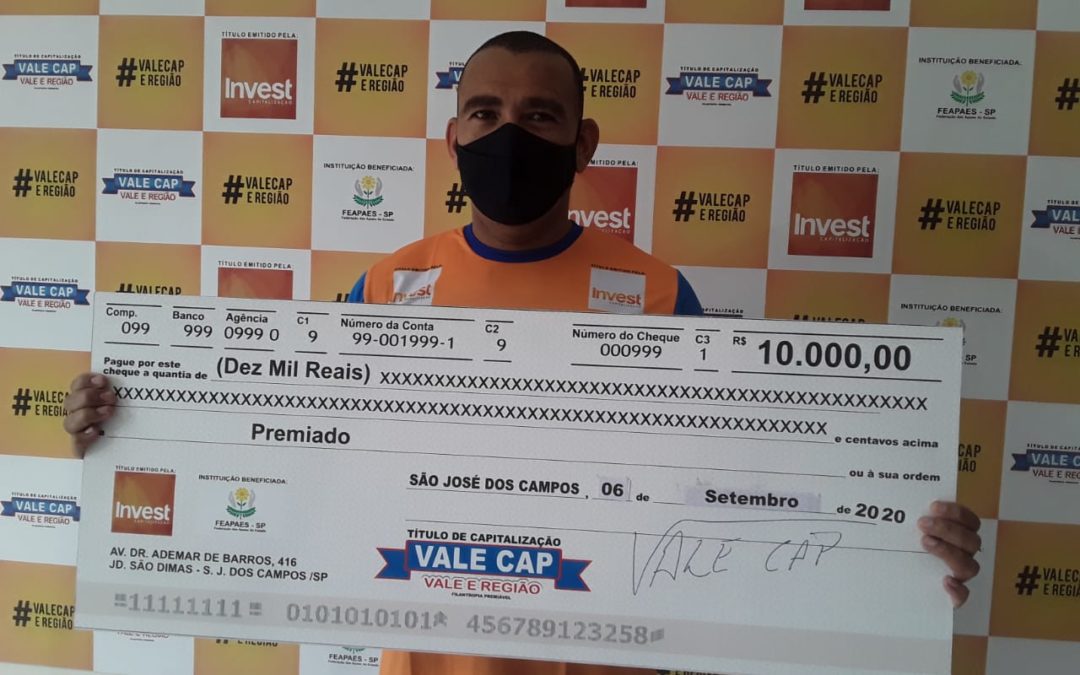 Morador de Pindamonhangaba ganhou R$ 5 mil no Vale Cap