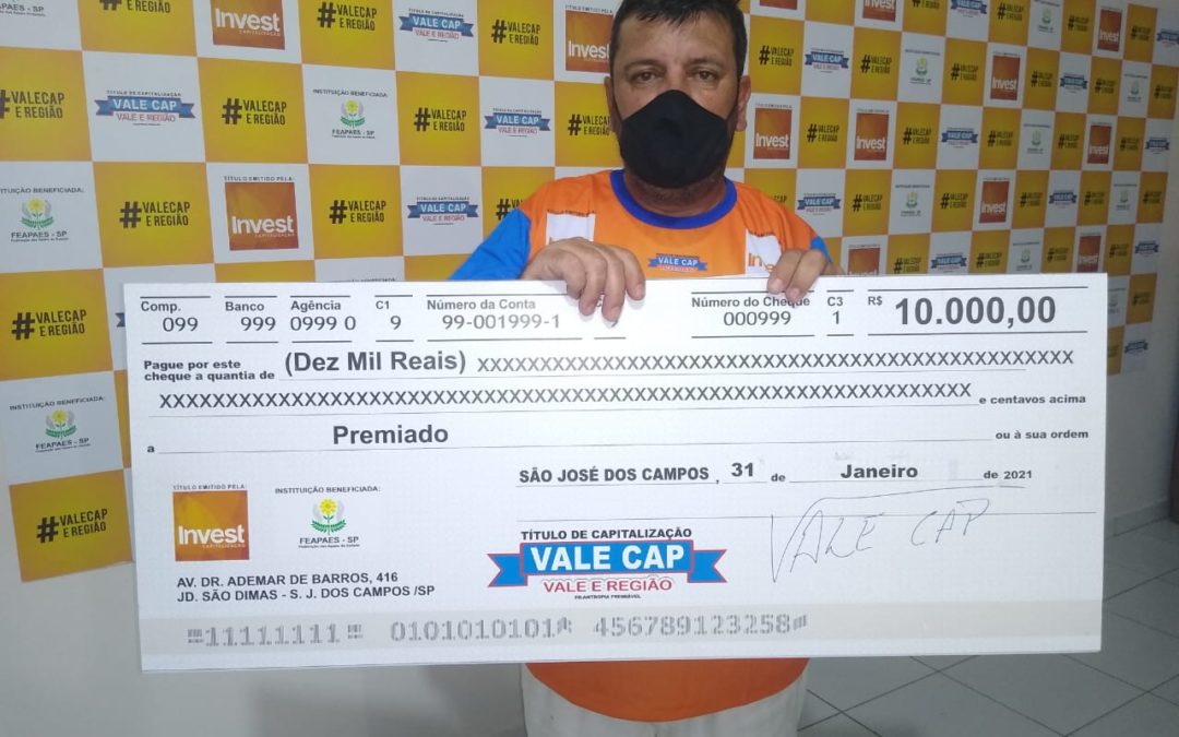 Morador de São José dos Campos ganha 10 mil reais no Vale Cap