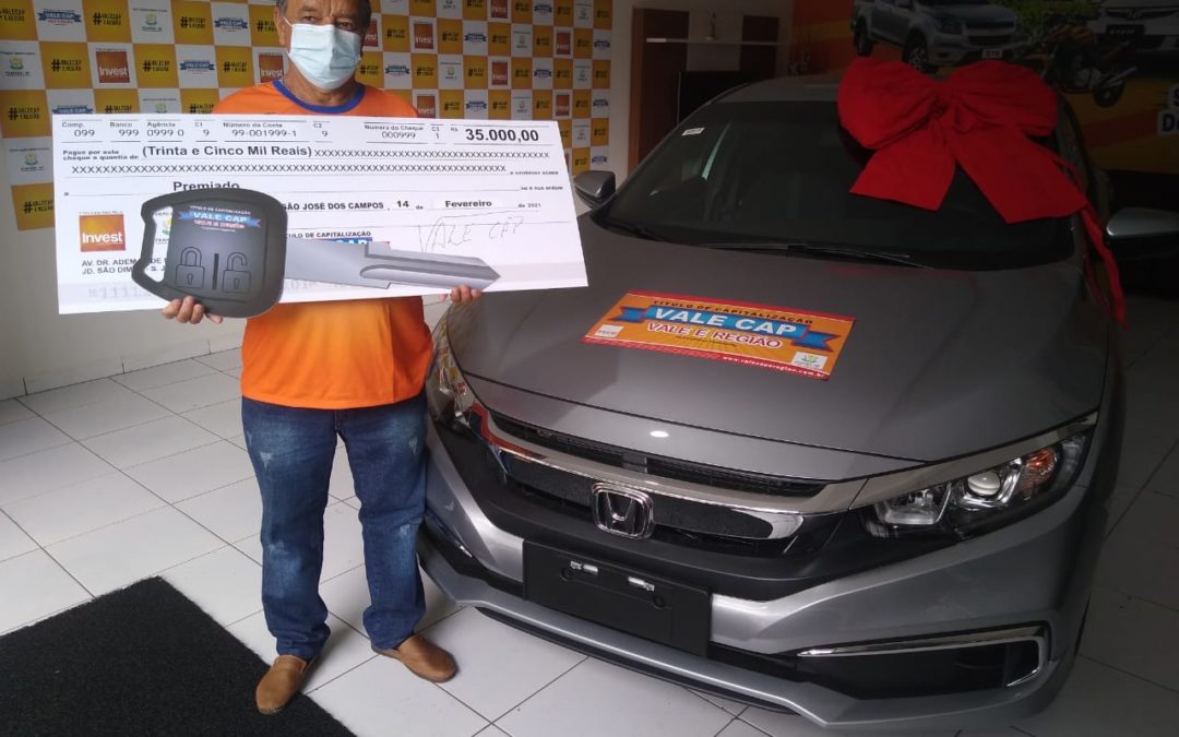 Morador de Taubaté ganha sozinho um Honda Civic mais 35 mil reais