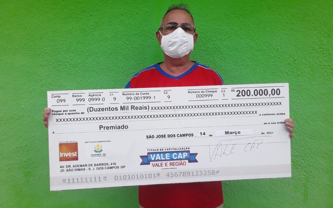 Morador de São José dos Campos ganha sozinho 200 mil no Vale Cap