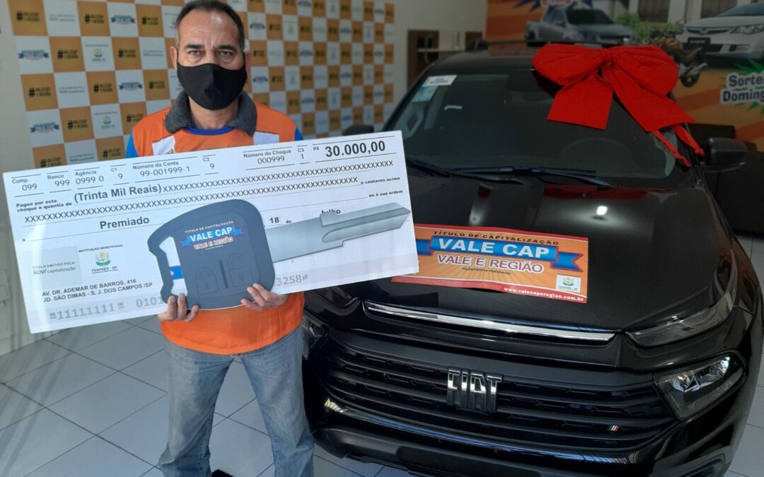 Morador de Taubaté ganha sozinho uma Fiat Toro mais 30 mil reais