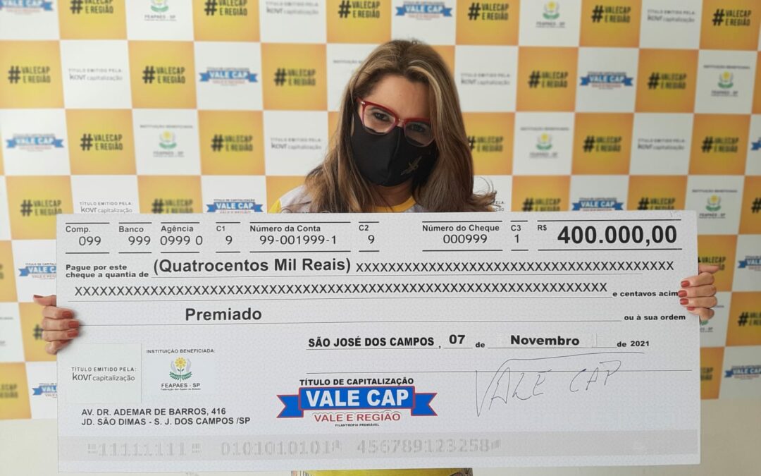 Moradora de Caraguatatuba ganha 400 mil reais no Vale Cap