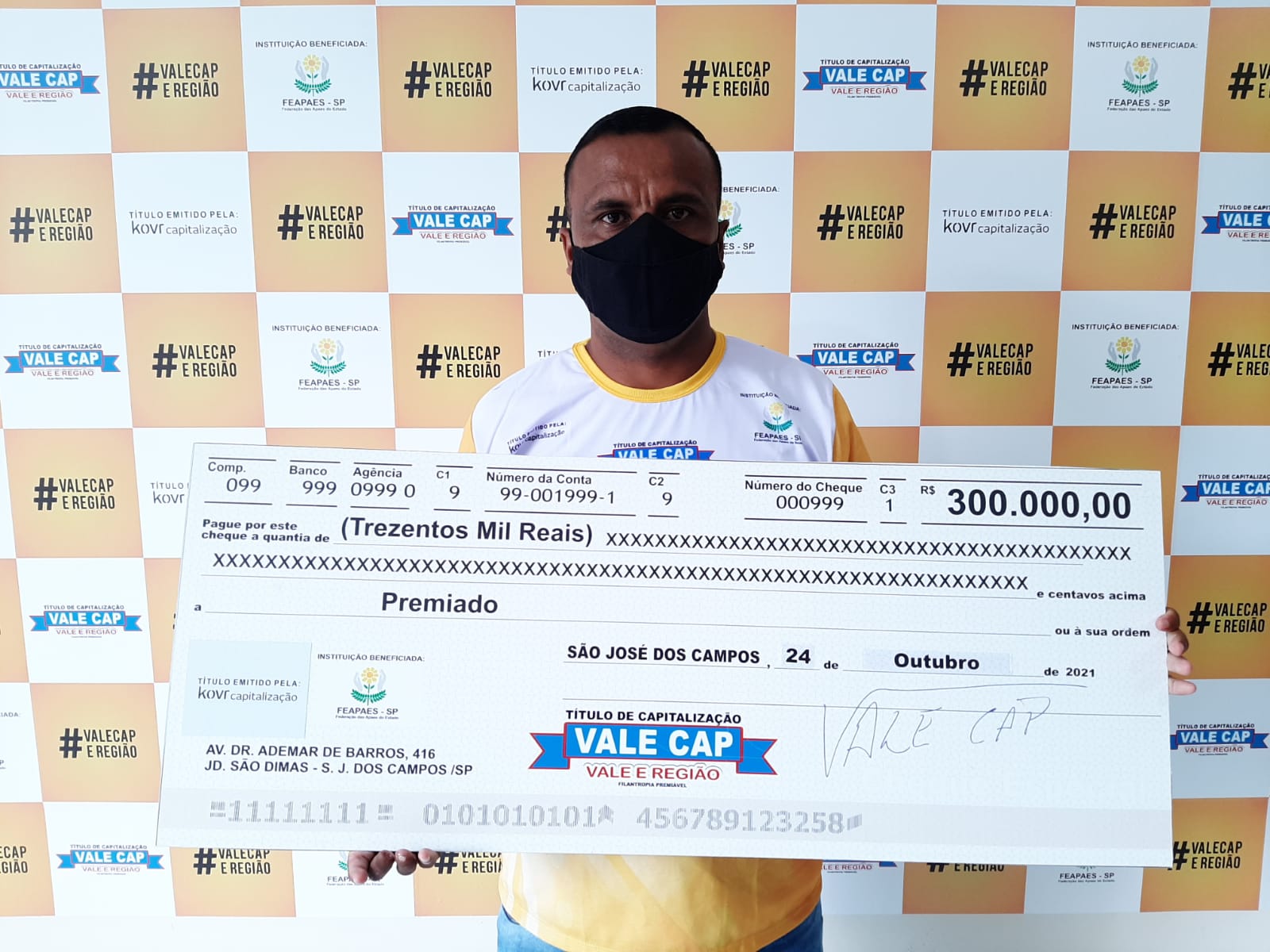 Morador de Cachoeira Paulista é um dos ganhadores do prêmio de 300 mil reais do Vale Cap