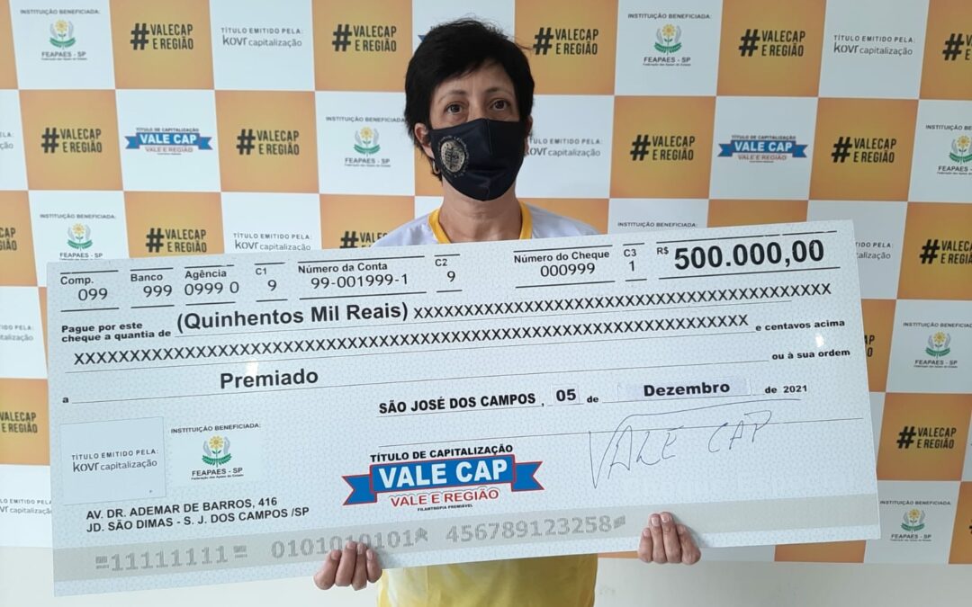 Moradora de Caçapava ganha sozinha meio milhão de reais no Vale Cap