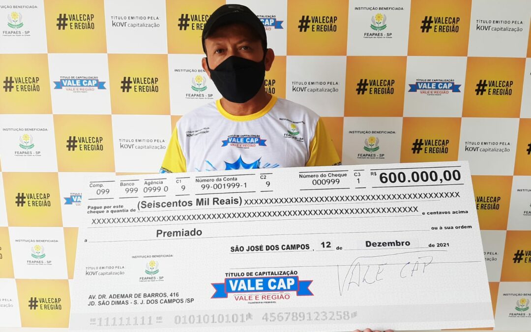 Dois ganhadores dividem o prêmio de 600 mil reais no Vale Cap