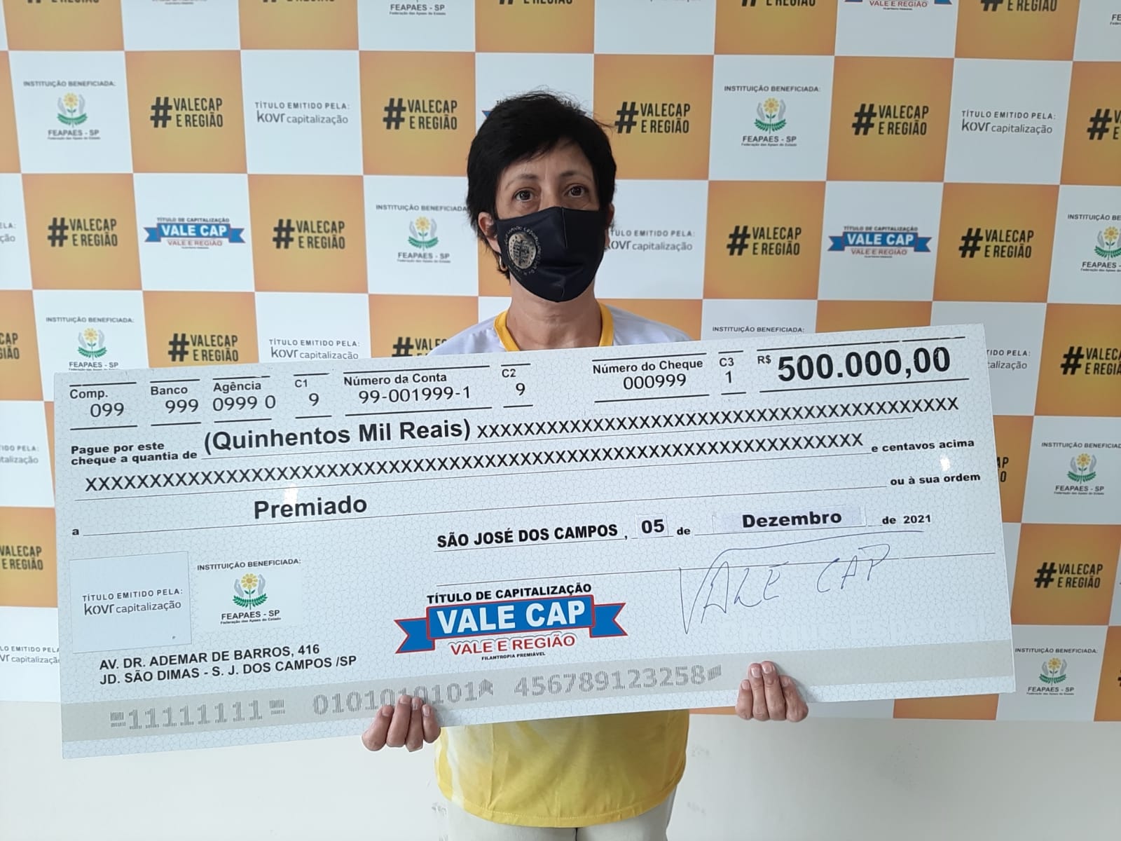 Moradora de Caçapava ganha sozinha meio milhão de reais no Vale Cap