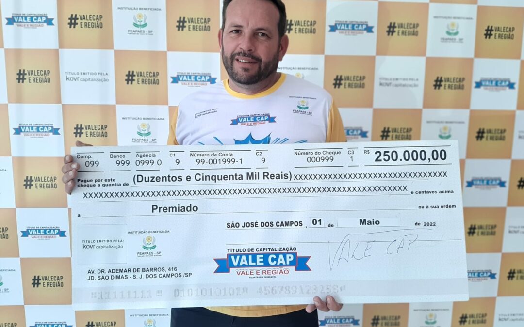 Três ganhadores dividem o quarto prêmio do Vale Cap no valor de 250 mil reais